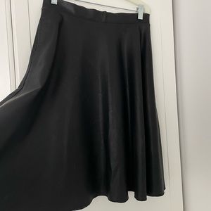 Faux leather midi skirt a-line with pockets